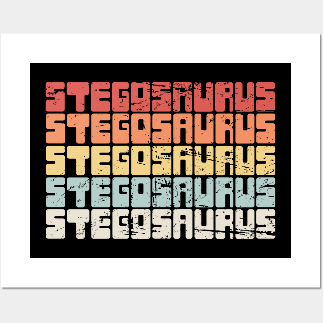 Vintage Dinosaur STEGOSAURUS Graphic Wall Art by MeatMan